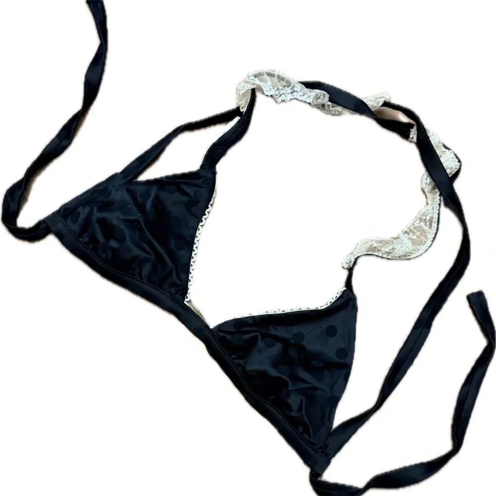 Beach Bunny Black Bikini Top with Lace